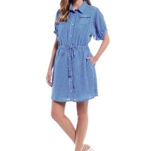 NWOT LDT Blue Checkered Dress